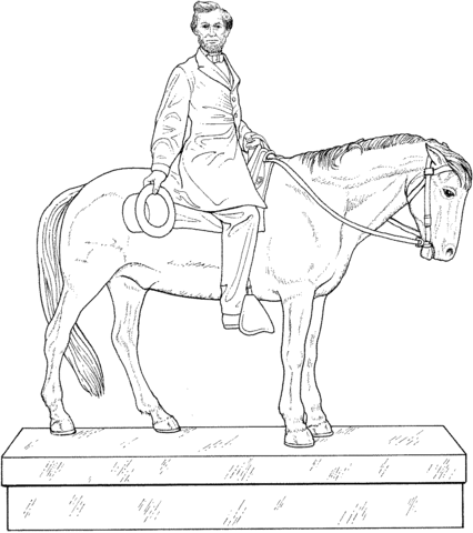 Abraham Lincoln Statue Coloring Page